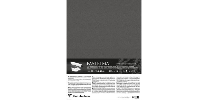 Pastelmat contrecollé 5 feuilles 24x32cm - Anthracite