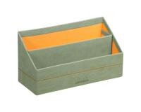 Rhodiarama porte-courrier simili cuir italien 25x10x14 cm - Céladon