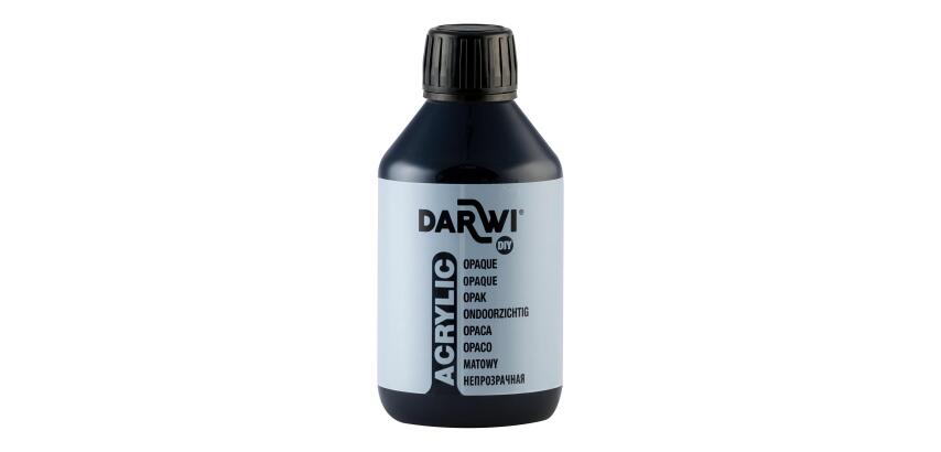 DARWI Acrylfarbe opak, Flasche 250ml, Schwarz - Schwarz