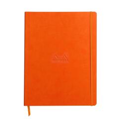 Rhodiarama softcover notitieboek A4 maxi, 80 gelijnde bladen ivoorkleurig papier van 90g - Licht oranje