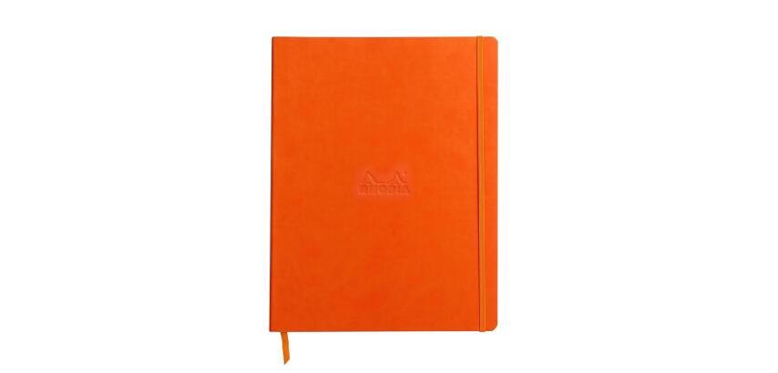 Rhodiarama cahier souple A4+ 160 pages ligné papier ivoire 90g - Tangerine