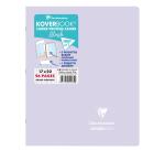 Cahier piqué Koverbook Blush 17x22cm 96 pages grands carreaux couverture polypropylène opaque bicolore - Lilas/Vert tilleul