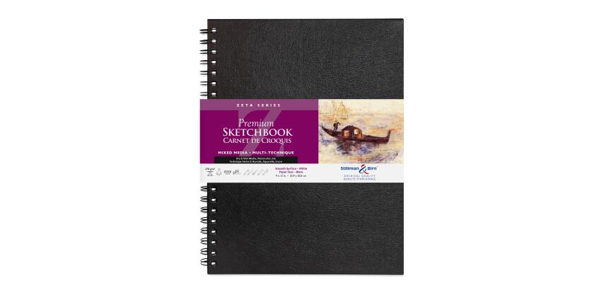 Zeta Series carnet spiralé 25F 22,9x30,5cm 270g - Blanc