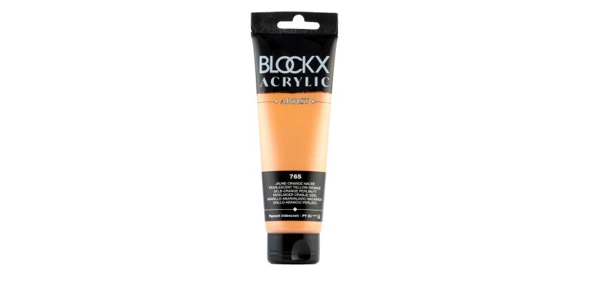 Feine Acrylfarbe, Acrylic Artist, Tube 120ml - Gelb-orange Perlmutt