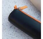Rhodiarama trousse ronde simili cuir italien 5x21,5 cm - Bleu nuit
