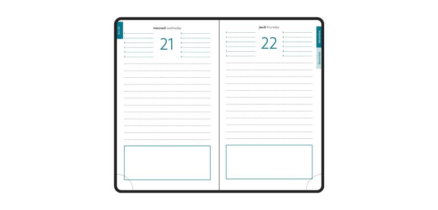 Recharge Agenda de poche EasyDay 15 10 x 15 cm Journalier Janvier à Décembre 2027
