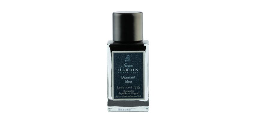 Encre 1798 à paillettes argentées 15ml - Diamant bleu