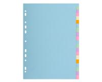 Intercalaires carte pastel 170g Forever 20 positions A4+ - Couleurs assorties pastel