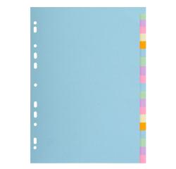 Tabbladen pastelkarton 170g Forever 20 posities - A4+ - Geassorteerde pastel kleuren