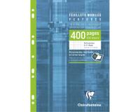 Feuillets mobiles sous étui A4 400 pages perforées petits carreaux + marge