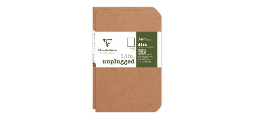 Set de 2 carnets piqués Age Bag 9x14 96 pages uni - Tabac