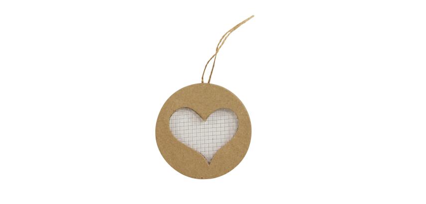 Pack of 4 hearts (screen) to hang - Kraft