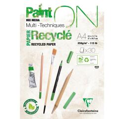 Bloc papier dessin Paint'ON Recyclé, A4