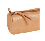 CÉLESTE CUIR Trousse ronde Ø5,5x22 cm Disco Or