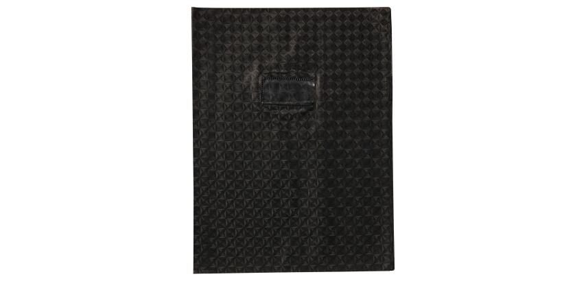 Protège-cahiers grain losange PVC 18/100ème avec porte-étiquette 24x32 cm