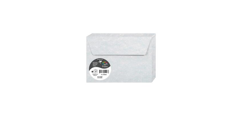 PAPIERS MARBRÉS, Paquet de 20 enveloppes Pollen 114x162mm 120g/m2 - Bleu marbré