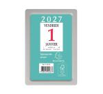 Bloc éphéméride neutre sans support 6,5 x 9,7 cm - 2027 - Vert