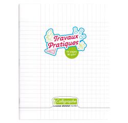 Cahier Travaux Pratiques piqué 8000 POLYPRO 17x22 cm 64 pages grand carreaux + uni 90 g - Incolore