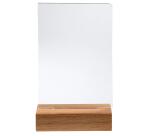 Porta-avvisi da tavolo con base in legno per formato A6 - Cristallo