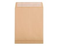 Boite de 250 Pochettes Kraft Brun 24-260x330 mm avec Soufflet de 30 mm - Auto-Adhésives - 120g/m2 - Brun