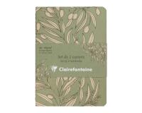 Jardin des Sens, Set de 2 carnets cousu fil A6 10,5x14,8 cm, 64 pages, ligné, ass.