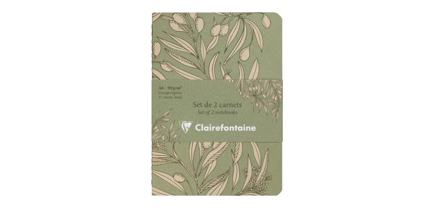 Jardin des Sens, Set de 2 carnets cousu fil A6 10,5x14,8 cm, 64 pages, ligné, ass.