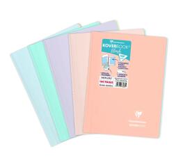 Cahier reliure intégrale enveloppante Koverbook Blush A4 160 pages grands carreaux couverture polypropylène opaque bicolore - Assortis