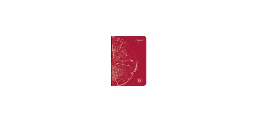 FOREVER PREMIUM Stapled Notebook 100% Recycled A5 96 Lined Pages White Recycled Paper 90 g - Brick Red