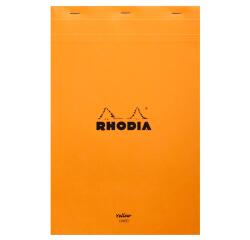 Bloc agrafé Rhodia Yellow N°19 21x31,8 cm 80 feuillets ligné avec marge 80g - Orange