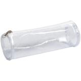 Trousse fantaisie ronde Ø7 x 22 cm, transparente avec paillettes - Transparent