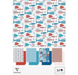 PAPIERS IMPRIMÉS, Ramette de 24 feuilles 150g/m2 au format 21x29,7cm - Céramique - Multicolore