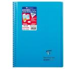 Cahier reliure intégrale enveloppante Koverbook 24x32cm 160 pages grands carreaux couverture polypropylène transparent - Assortis