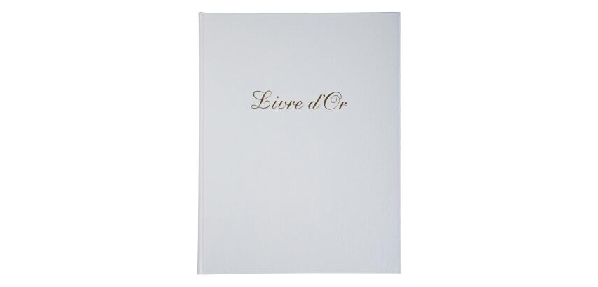 Livre d'or Balacron avec titre 100 pages blanches - 27x22 cm vertical