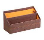 Rhodiarama porte-courrier simili cuir italien 25x10x14 cm - Chocolat