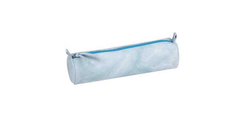 TIE&DYE Trousse ronde Ø5,5x22 cm, bleu ciel - Bleu ciel