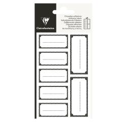 Etiquettes adhésives, rectangle noir - Noir