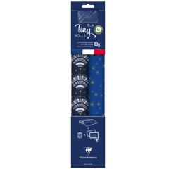 Set kerstcadeaupapier 'Tiny Rolls' blauw