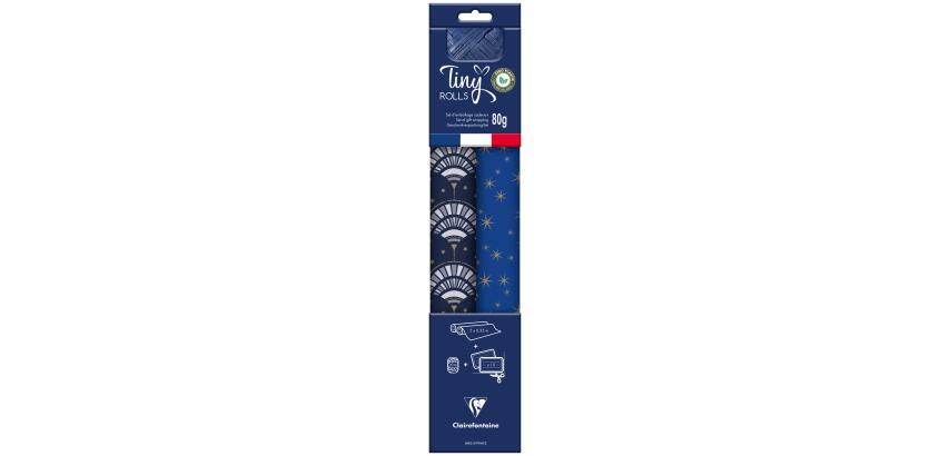 Pack 2TR+bolduc,5x0,35m,pap.aff,bleu/or - Bleu