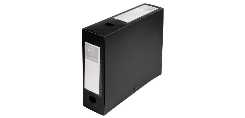 Archivbox mit Druckknopf, PP 700µ, Rückenbreite 80mm, 25x33cm für DIN A4, Opak