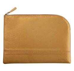 Rhodiarama etui met rits in kunstleer - maat M - 16x22 cm - Goud