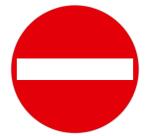 Adhesive vinyl pictogram Direction prohibited 20 cm - Red