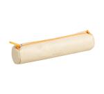 Rhodiarama ronde pennenetui Italiaans kunstleer 5x21,5 cm - Beige