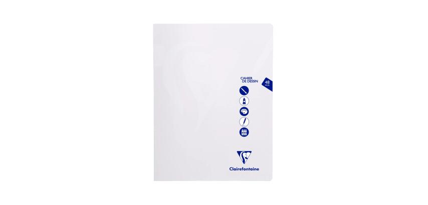 Cahier Dessin piqué Mimesys 24x32cm 48 pages uni Incolore - Incolore