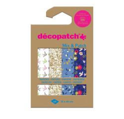 Papier créa Décopatch 30x40cm set 4 feuilles thème Nuances de bleu