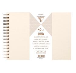 Album à personnaliser de 40 feuilles 200g/m2 au format 27x20cm - Ivoire irisé