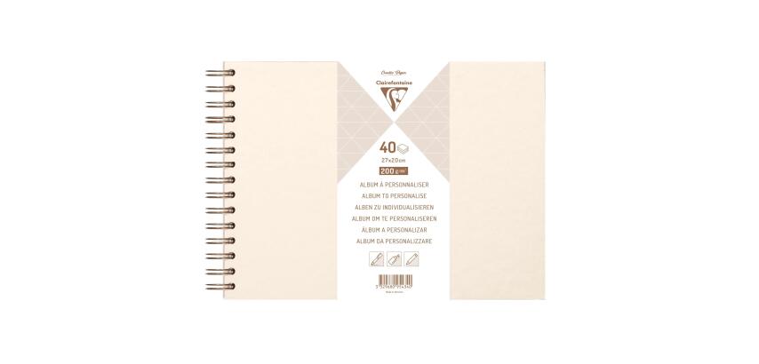 40-sheet customizable album 200g/m² in 27x20cm size - Iridescent ivory