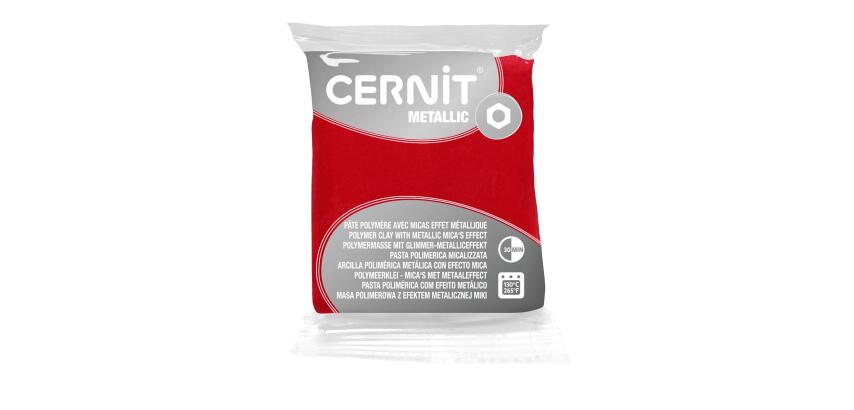 Cernit Metallic Polymer Clay - 56g - Red