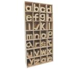 Solid Display with Small Kraft Paper Alphaet Letters - Kraft
