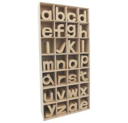 Solid Display with Small Kraft Paper Alphaet Letters - Kraft