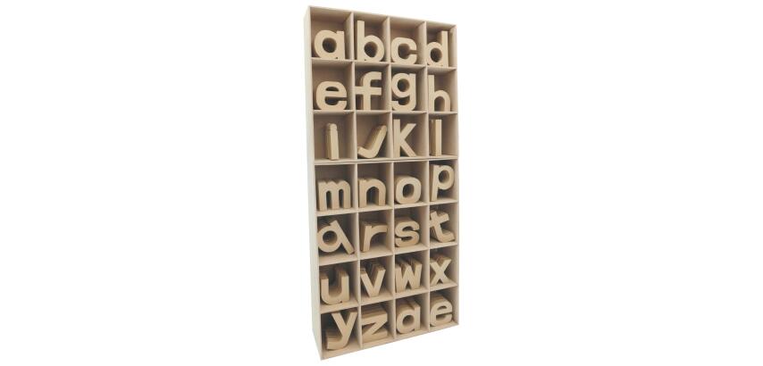 Présentoir plein petites lettres alphabet kraft - Kraft